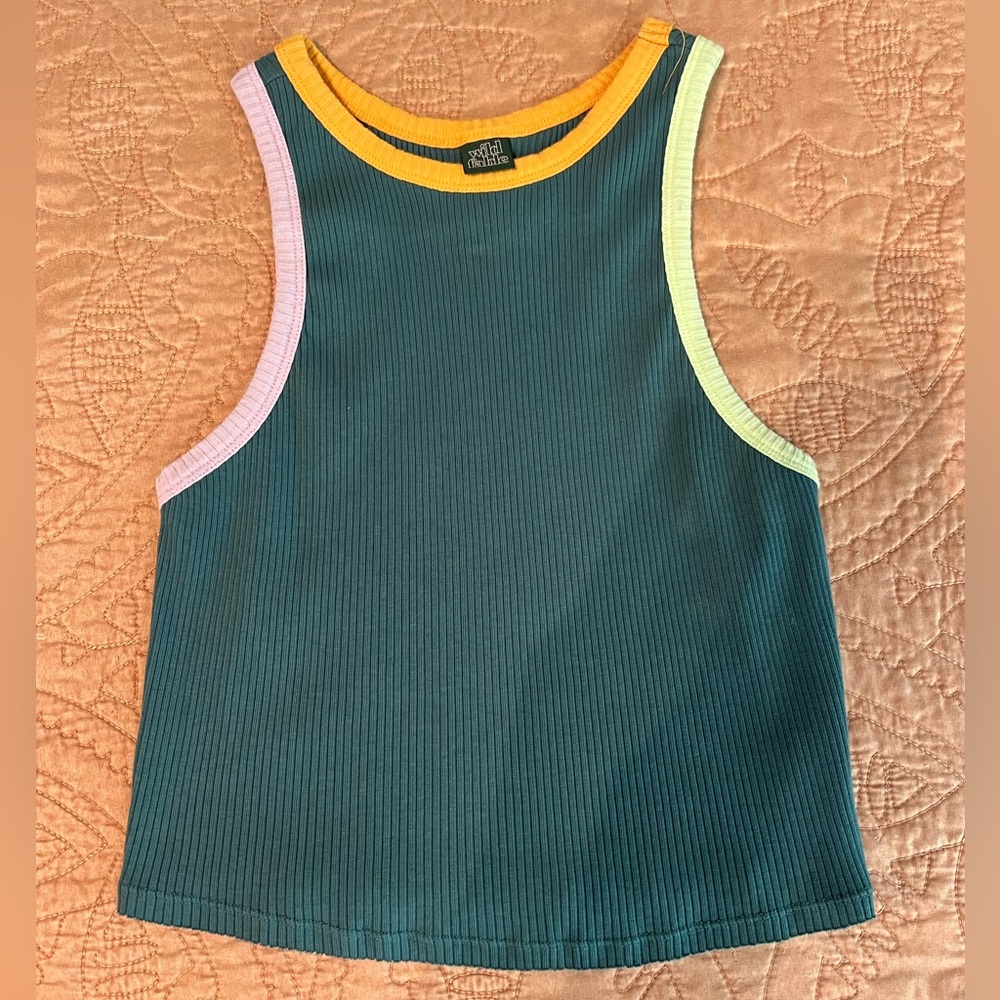 Wild Fable Fitted Green Cropped Tank Top size XS